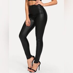 SHEIN High Waisted Leather Pants